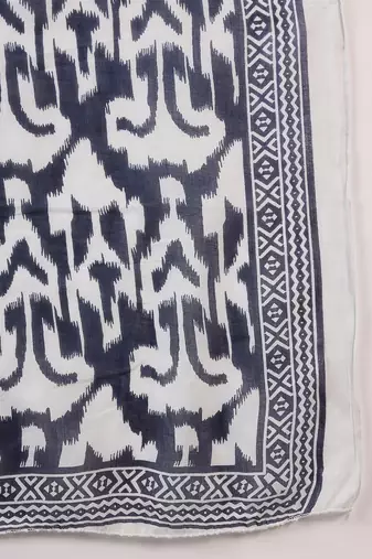 Navy blue printed cotton round neck kurta sets