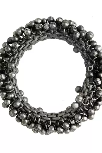 Stacked bracelet set with ghungroo bangle and aakshi bracelet