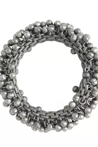 Stacked bracelet set with ghungroo accents and adjustable screw & hinge-lock