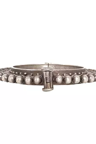 Stacked bracelet set with ghungroo accents and adjustable screw & hinge-lock