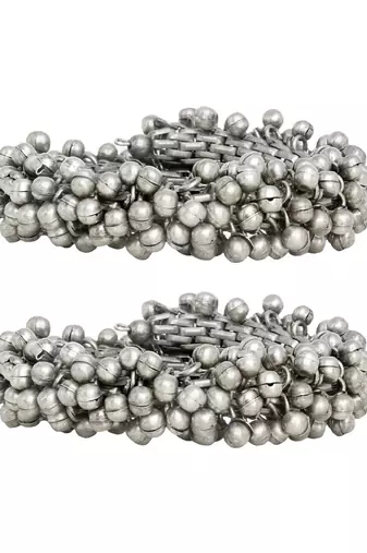 Chunky stacked bracelet set with ghungroo accents