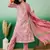 Pink embroidered cotton round neck kurta sets