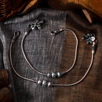 Silver-plated oxidised anklets with rawa work and ghungroo details 1