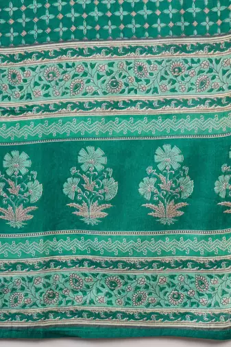 Light green embroidered cotton round neck kurta sets
