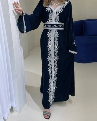 SALE Bedded Crystal Work Moroccan Dubai Kaftan Wedding Bridesmaid Dress 344 1