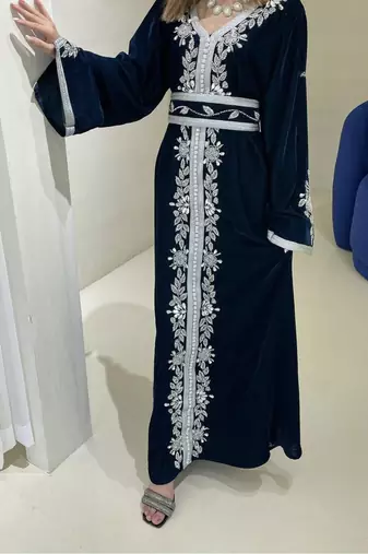 SALE Bedded Crystal Work Moroccan Dubai Kaftan Wedding Bridesmaid Dress 344