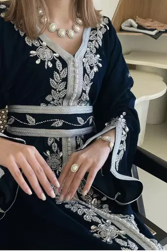 SALE Bedded Crystal Work Moroccan Dubai Kaftan Wedding Bridesmaid Dress 344