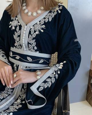 SALE Bedded Crystal Work Moroccan Dubai Kaftan Wedding Bridesmaid Dress 344 4
