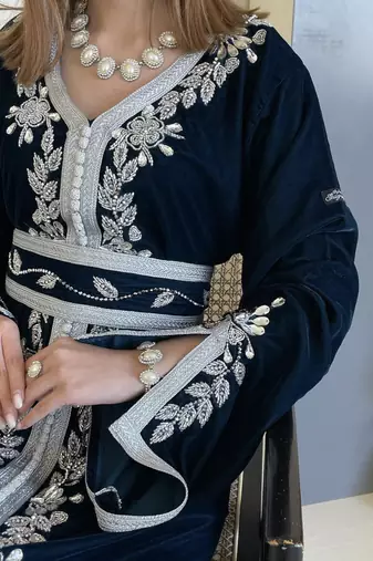 SALE Bedded Crystal Work Moroccan Dubai Kaftan Wedding Bridesmaid Dress 344