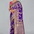 Violet color banarasi satin silk blend zari woven saree
