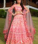 Indian Embrodered Sequins And Foil Mirror Work Wedding Lehenga Choli