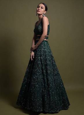 Designer Bollywood Style Wedding Wear Lehenga Choli 5