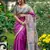 Purple Tussar Silk Bland Beautiful Madhubani Printed saree With Blouse