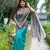 Teal Tussar Silk Bland Beautiful Madhubani Printed saree With Blouse