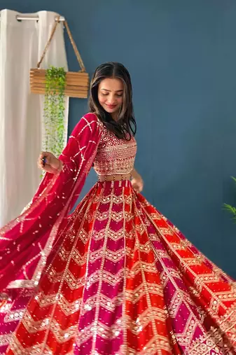 Designer Bollywood Style Wedding Wear Lehenga Choli