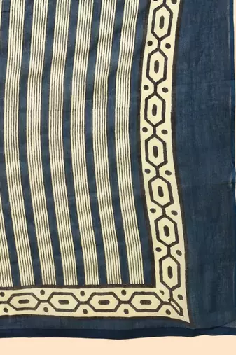 women navy blue rayon blend floral embroidered straight kurta trousers with dupatta