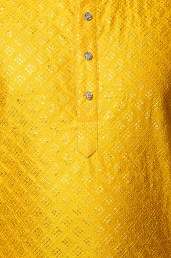 Nfc creation embroidery & sequins work dupion silk kurta and pajama set for men