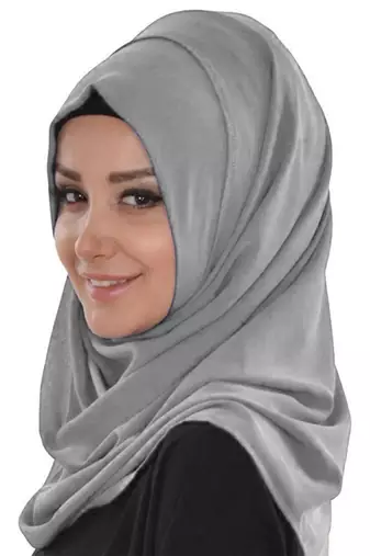 Grey & White color Handmade Moroccan Kaftan  with hijjab