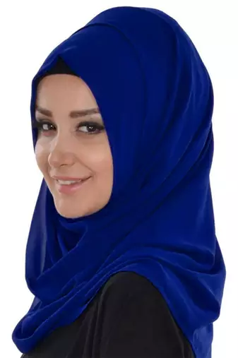 Navy-Blue color Handmade Moroccan Kaftan with hijjab