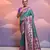 Rama Soft Banarasi Saree With Kanjivaram Weaving Texture And Contrast Weaving Border With Blouse