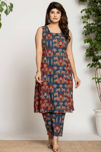  cotton a-line sleeveless co-ord set