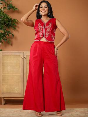  cotton silk waist coat co-ord set with attached cotton lining 1