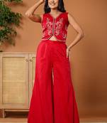  cotton silk waist coat co-ord set with attached cotton lining