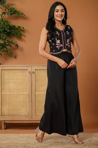  cotton silk festive waistcoat co-ord set with attached cotton lining