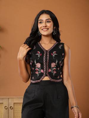  cotton silk festive waistcoat co-ord set with attached cotton lining 5