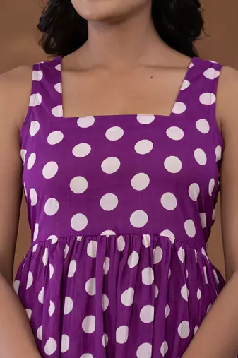  cotton purple polka dot co-ord set