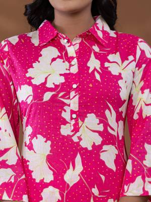  cotton pink printed co-ord set 4