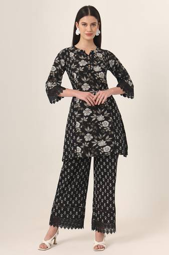  black pure cotton co-ord set