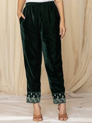  green embroidered velvet co-ord set 5