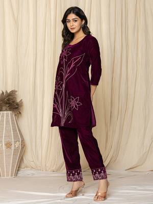  purplepurple embroidered velvet co-ord set 2