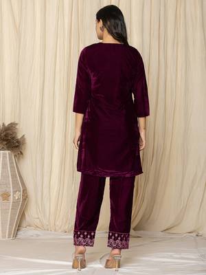  purplepurple embroidered velvet co-ord set 3