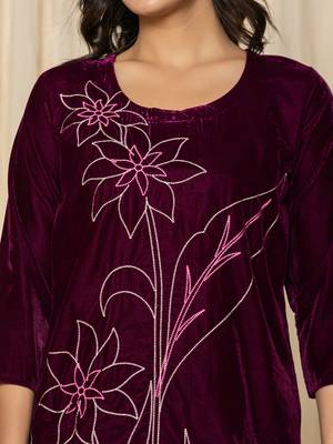  purplepurple embroidered velvet co-ord set 4