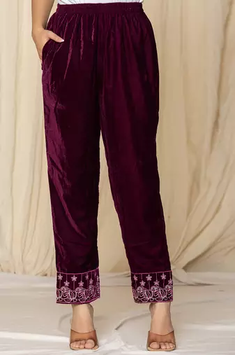  purplepurple embroidered velvet co-ord set