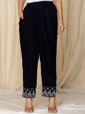 blue embroidered velvet co-ord set 5