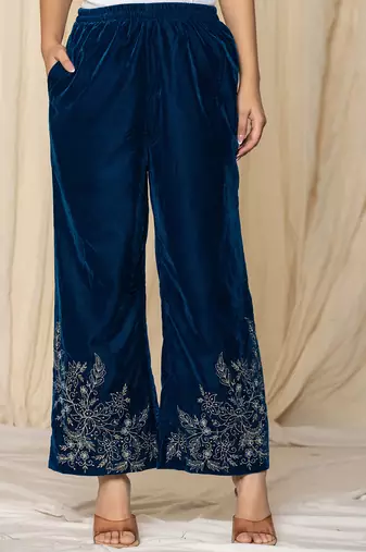  bue zari work velvet co-ord set