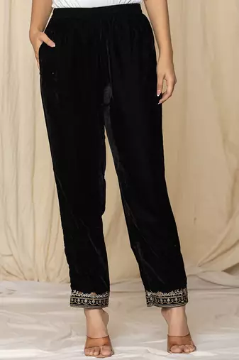  black velvet embroidered co-ord set