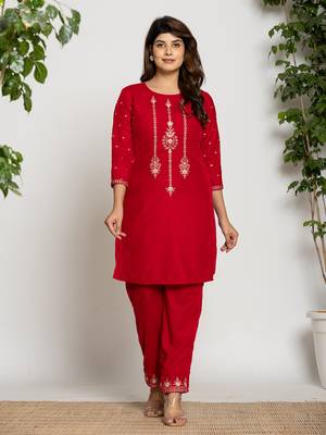  pink velvet embroidered co-ord set with cotton lining 1