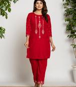  pink velvet embroidered co-ord set with cotton lining