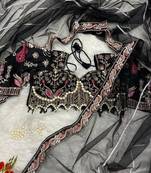 Black COLOUR PREMIUM NET FABRIC HANDWORK WITH BLOUSE