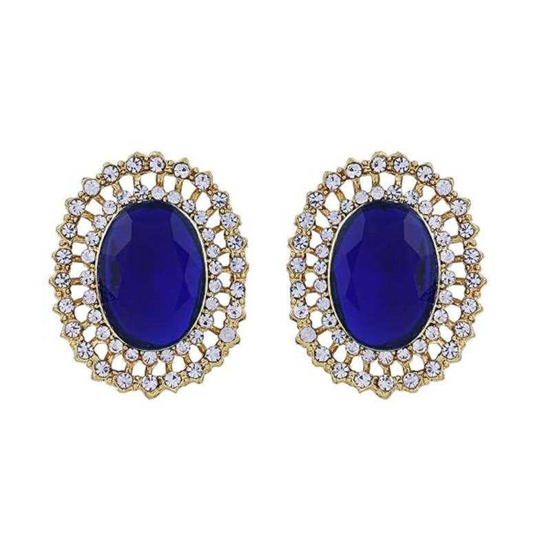 Gold plated traditional stone studded pearl choker necklace jewellery set for women