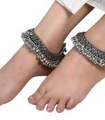 Oxidized silver ghungroo anklets paayal payzeb handmade indian ethnic anklet for women traditional jhoomer