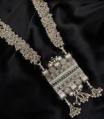 Oxidized peacock long necklace,afghani boho tribal jewelry,ghunghroo long chain antique necklace