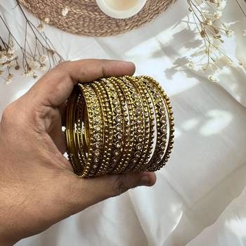 Partywear gold plated stone bangle set indian bangle set wedding jewelry, bridal bangle set, bridesmaid hand bracelet 1