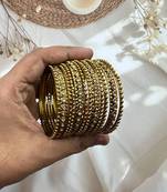 Partywear gold plated stone bangle set indian bangle set wedding jewelry, bridal bangle set, bridesmaid hand bracelet