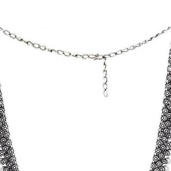 Oxidized necklace, indian oxidised silver look alike long necklace,necklace with floral designs 5