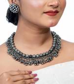 Ghungaroo choker in black polish choker necklace, chic jewellery